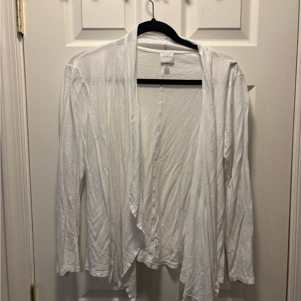 Cupio Soft White Open Cardigan